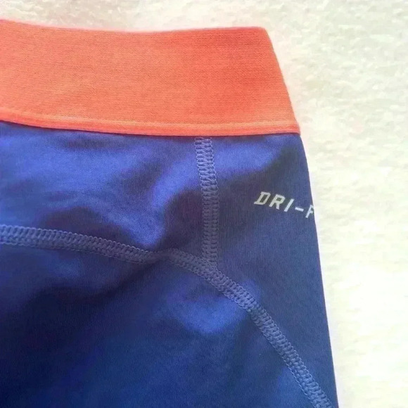 NIKE Pro DriFit Blue/Orange Highrise Compression Athletic Shorts Size M - Picture 7 of 12